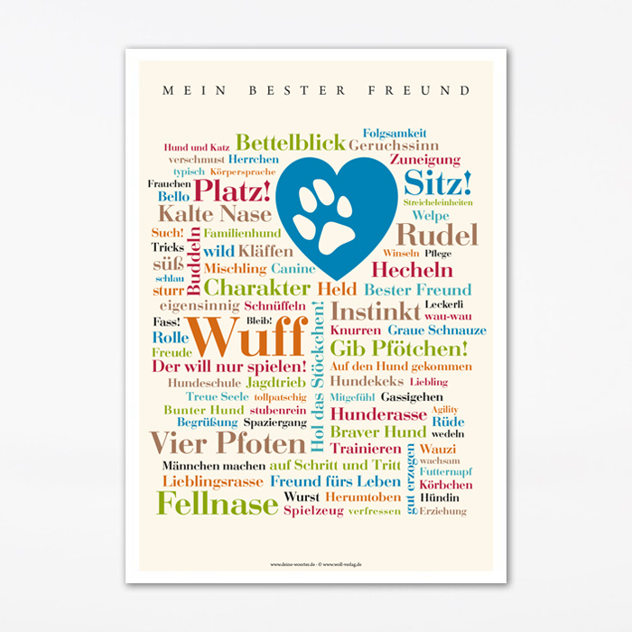 Postkarte Hunde Wörter – Mein bester Freund (DIN A6)