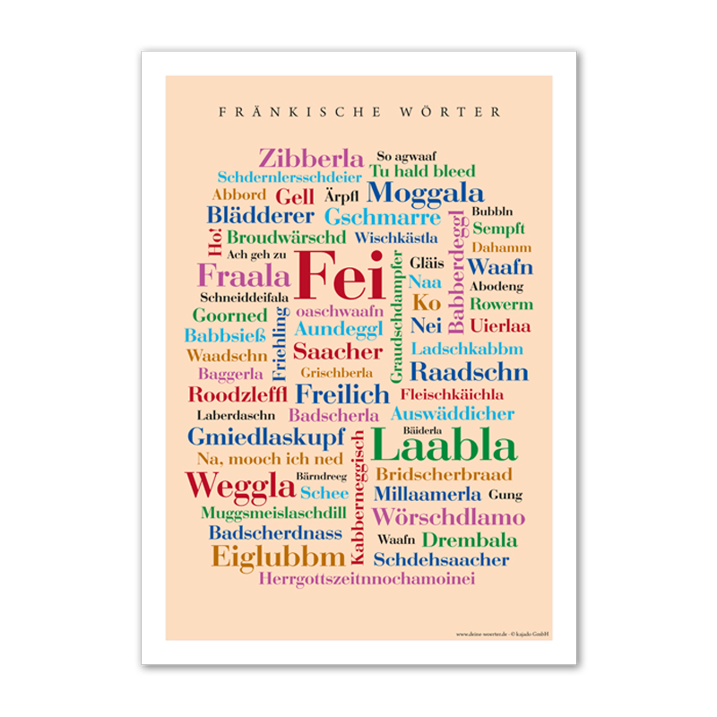 Postkarte Fränkische Wörter (DIN A6)