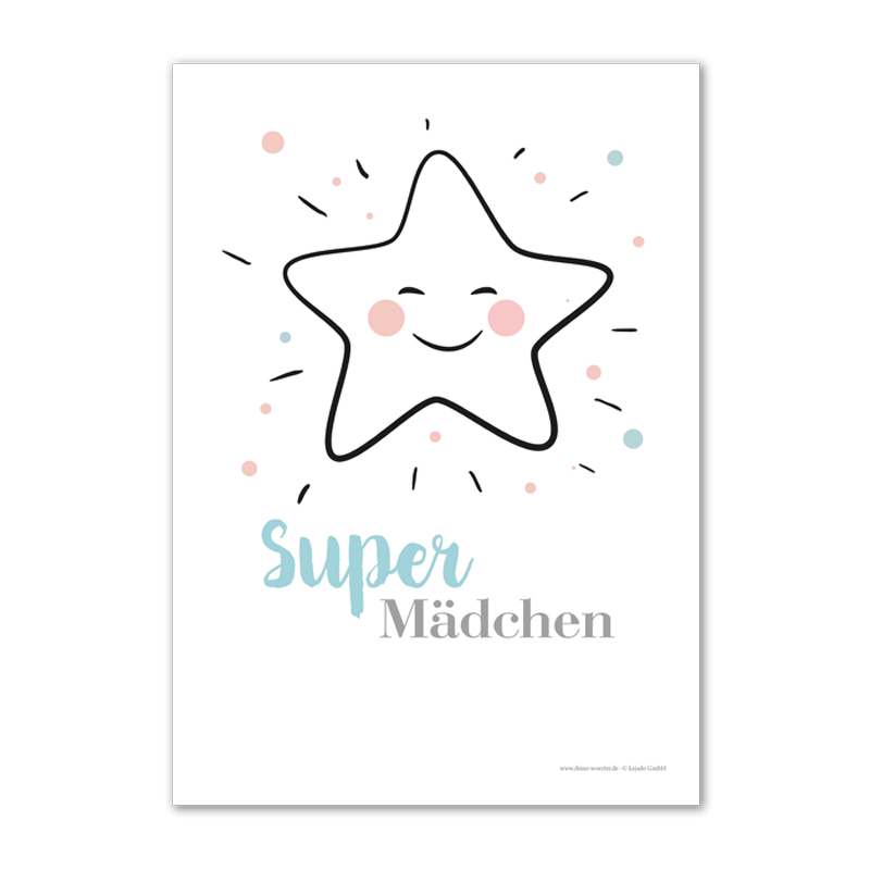 Postkarte Super Mädchen (DIN A6)