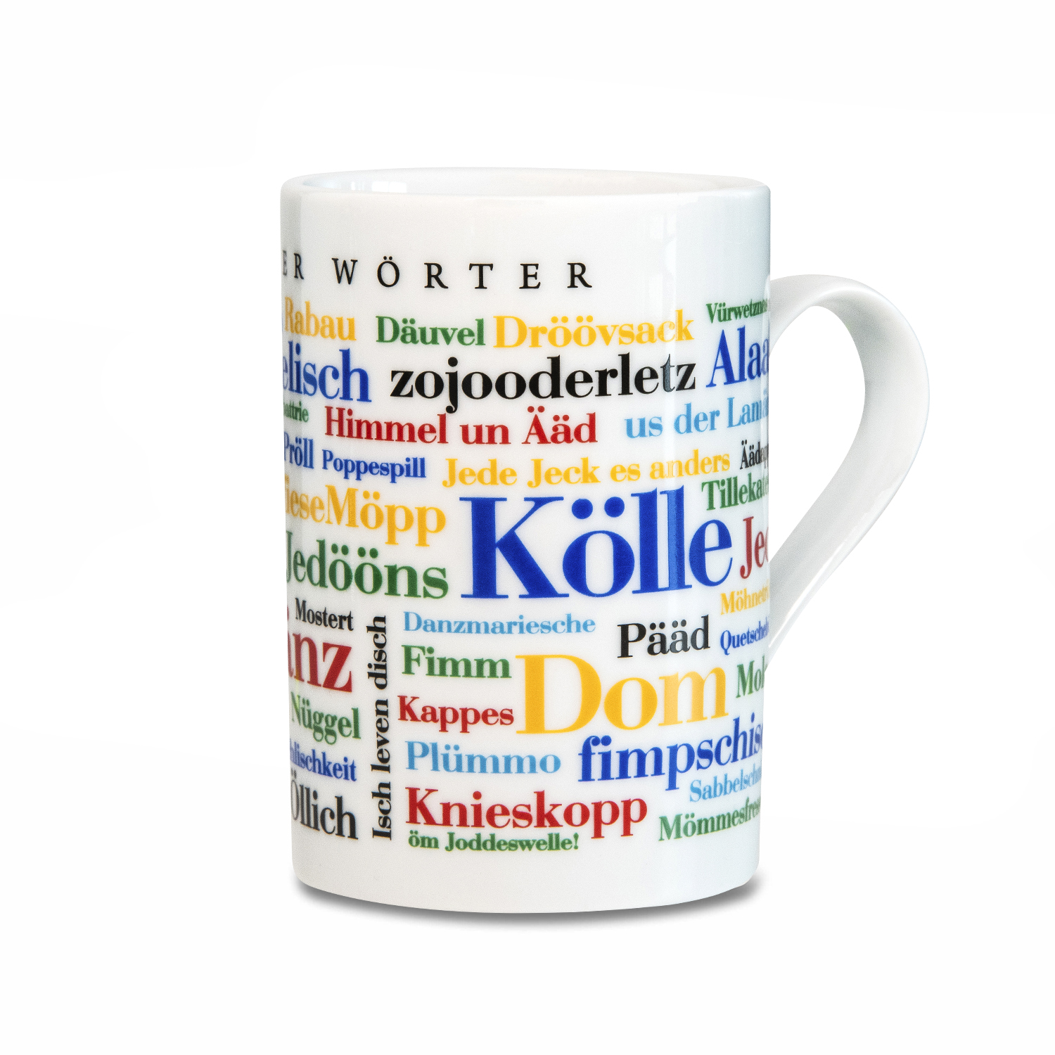 Kaffeebecher Kölner Wörter