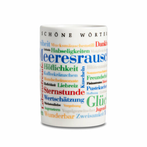 Kaffeebecher Tasse Schöne Wörter - front
