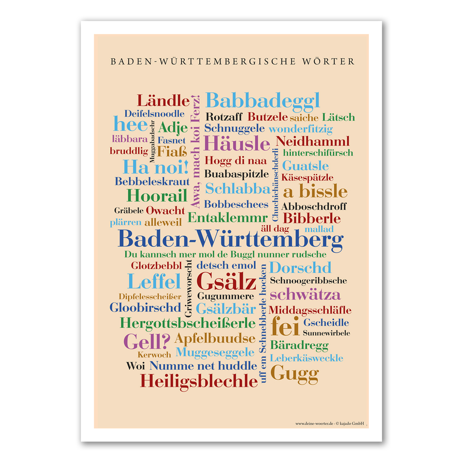 Poster Baden-Württembergische Wörter
