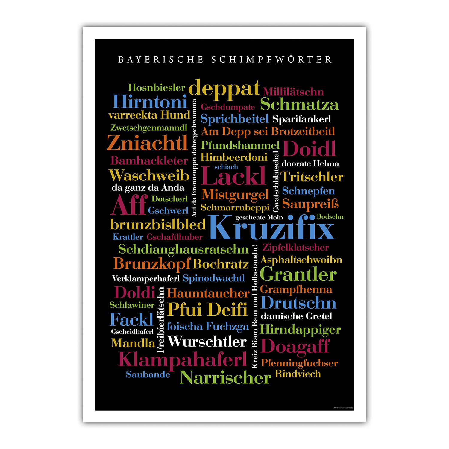 Poster Bayerische Schimpfwörter