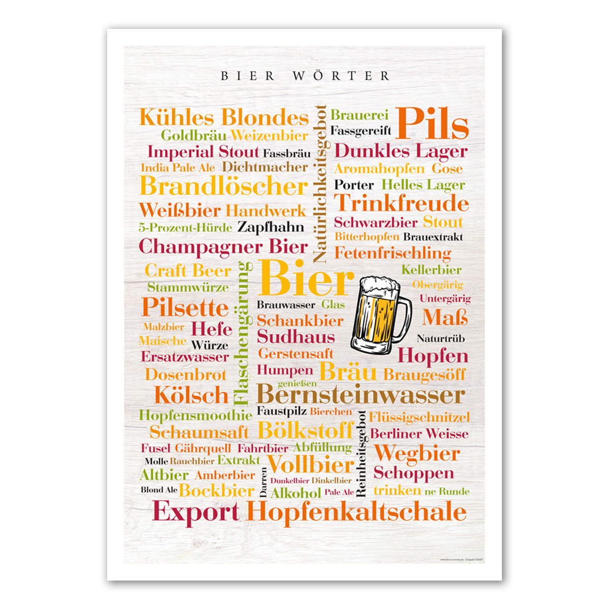 Poster Bier Wörter