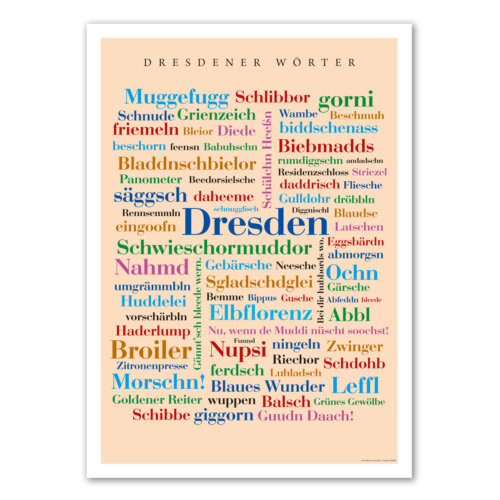 Poster mit den Dresdener Wörtern.