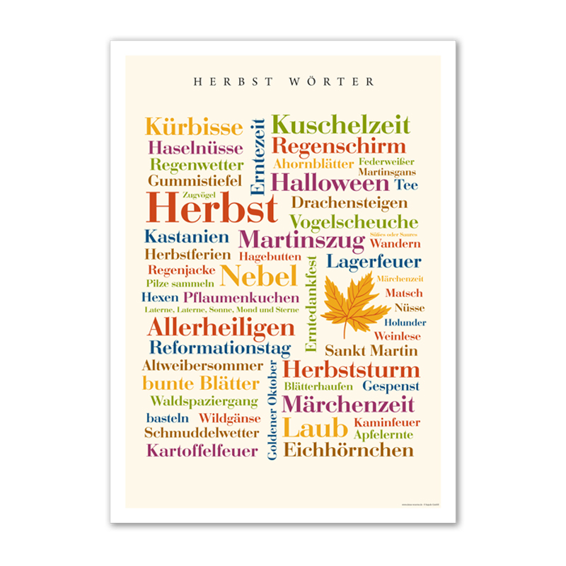 Poster Herbst Wörter