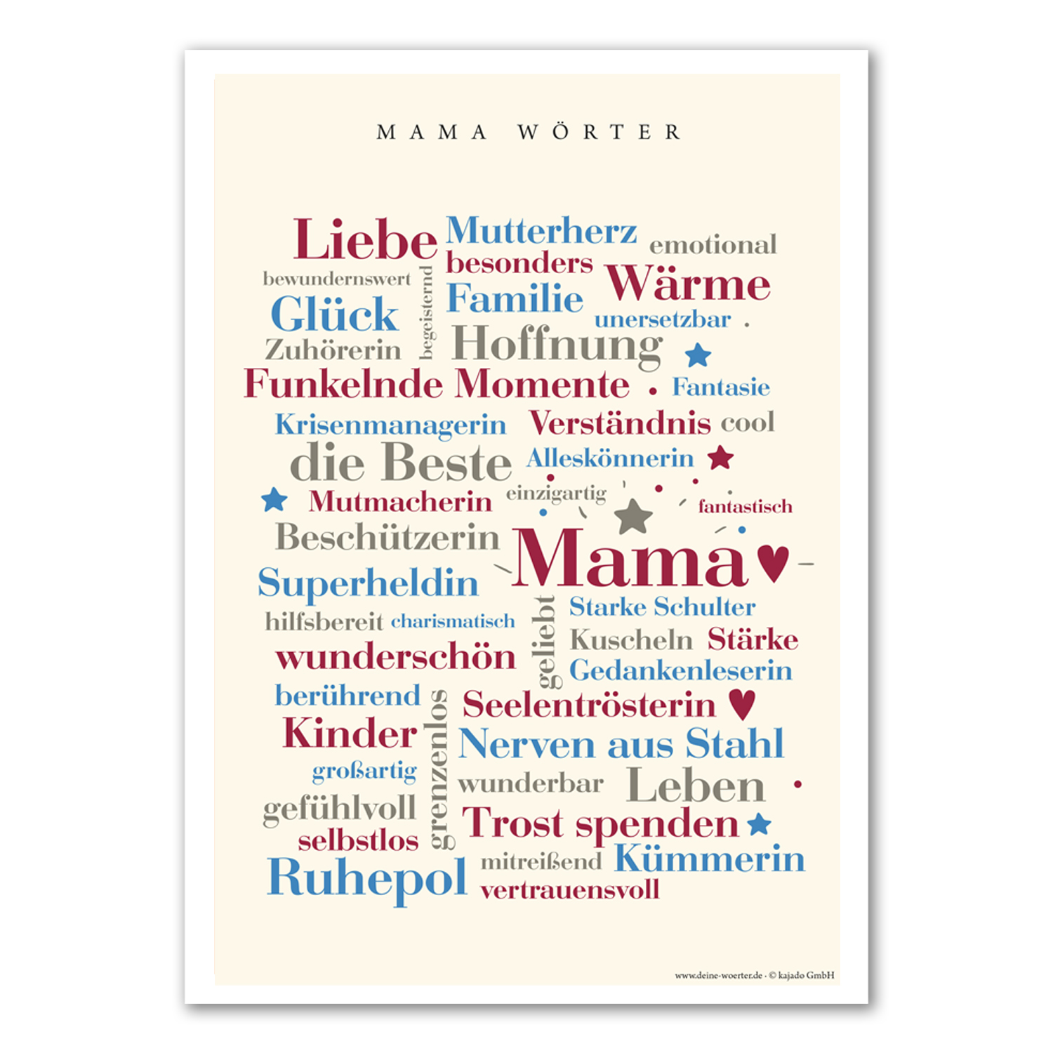 Poster Mama Wörter