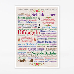 Poster Nordhessische Wörter aus dem Ehe- und Beziehungsleben.