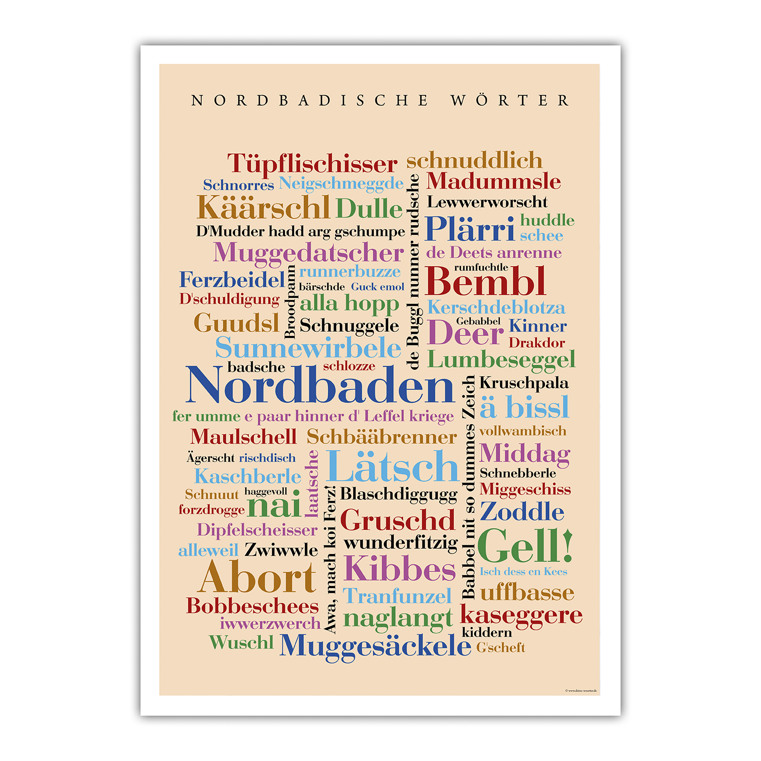 Poster Nordbadener Wörter