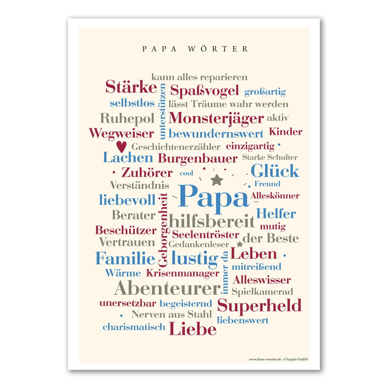 Poster Papa Wörter