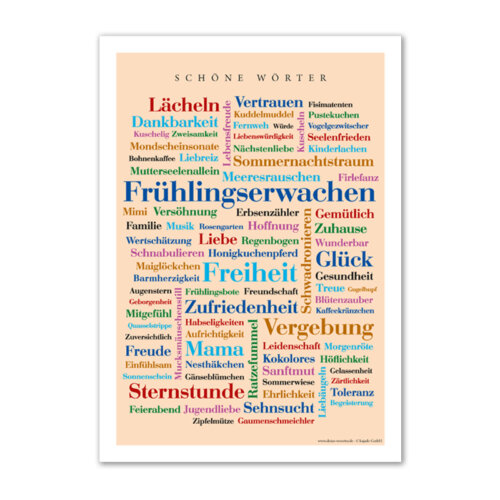 Poster mit den schönsten Wörtern.