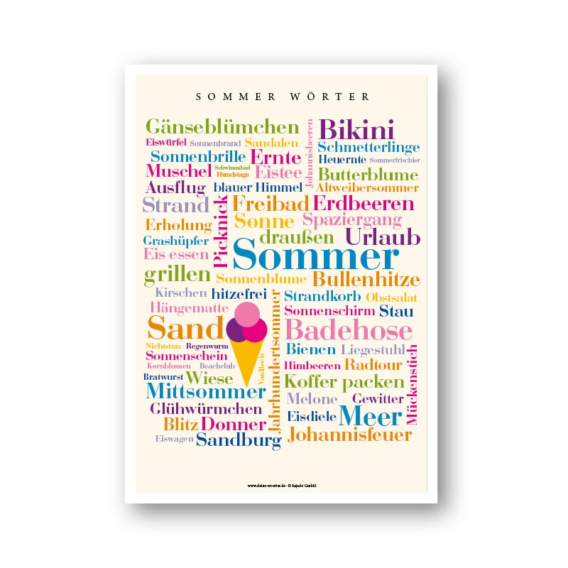 Poster Sommer Wörter