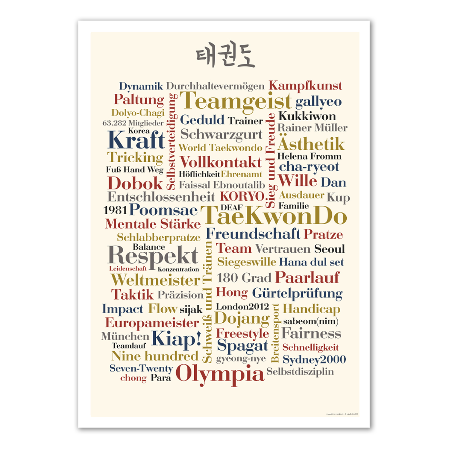 Poster Taekwondo Wörter (50×70 cm)
