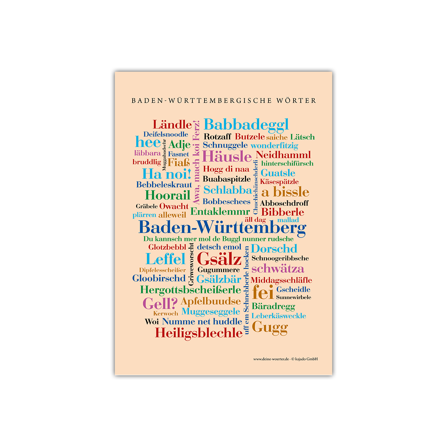 Postkarte Baden-Württembergische Wörter (DIN A6)