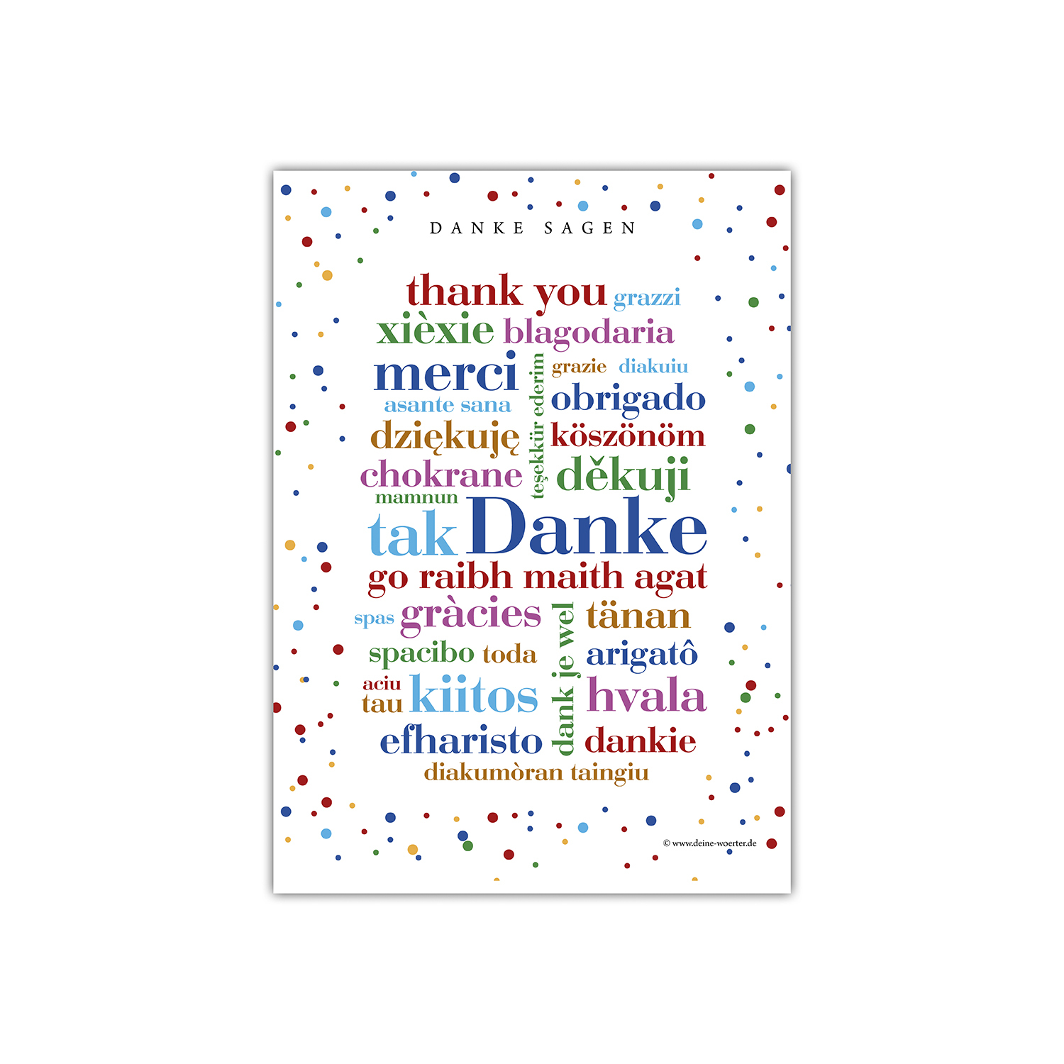 Postkarte Danke Fremdsprachen (DIN A6)
