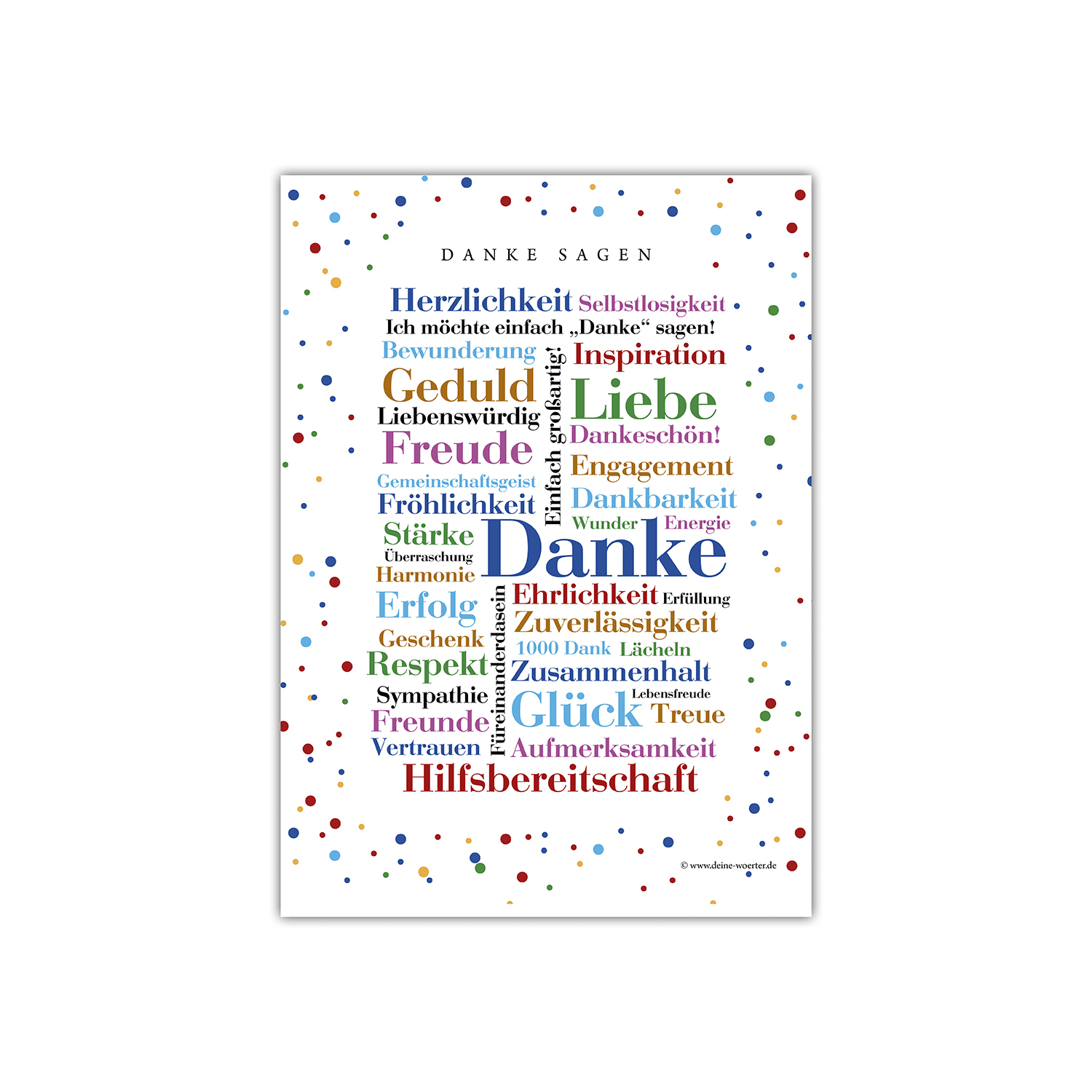 Postkarte Danke Wörter (DIN A6)