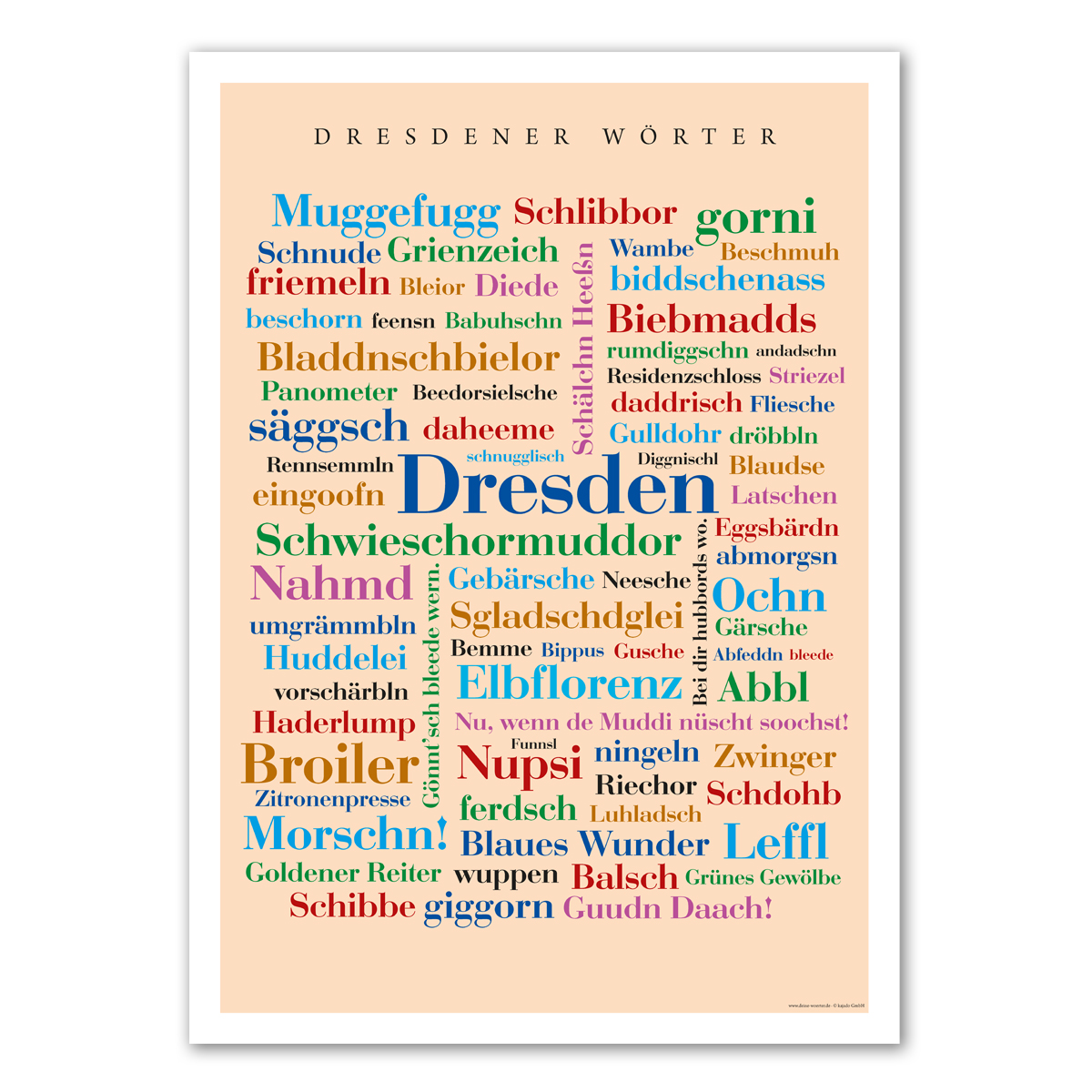 Postkarte Dresdener Wörter (DIN A6)