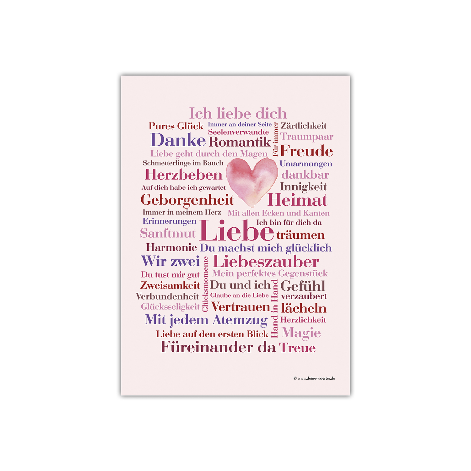 Postkarte Liebeswörter (DIN A6)
