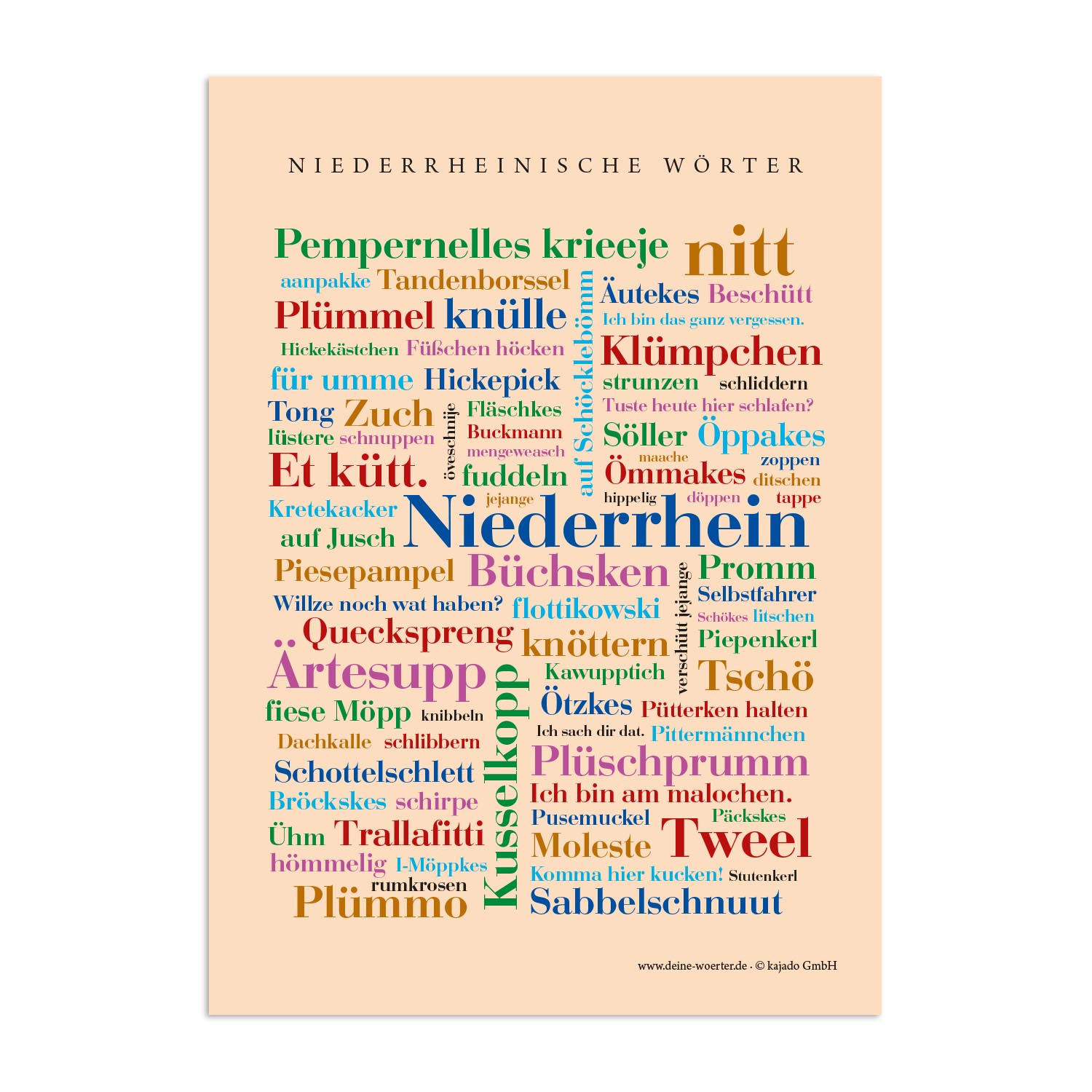 Postkarte Niederrheinische Wörter (DIN A6)