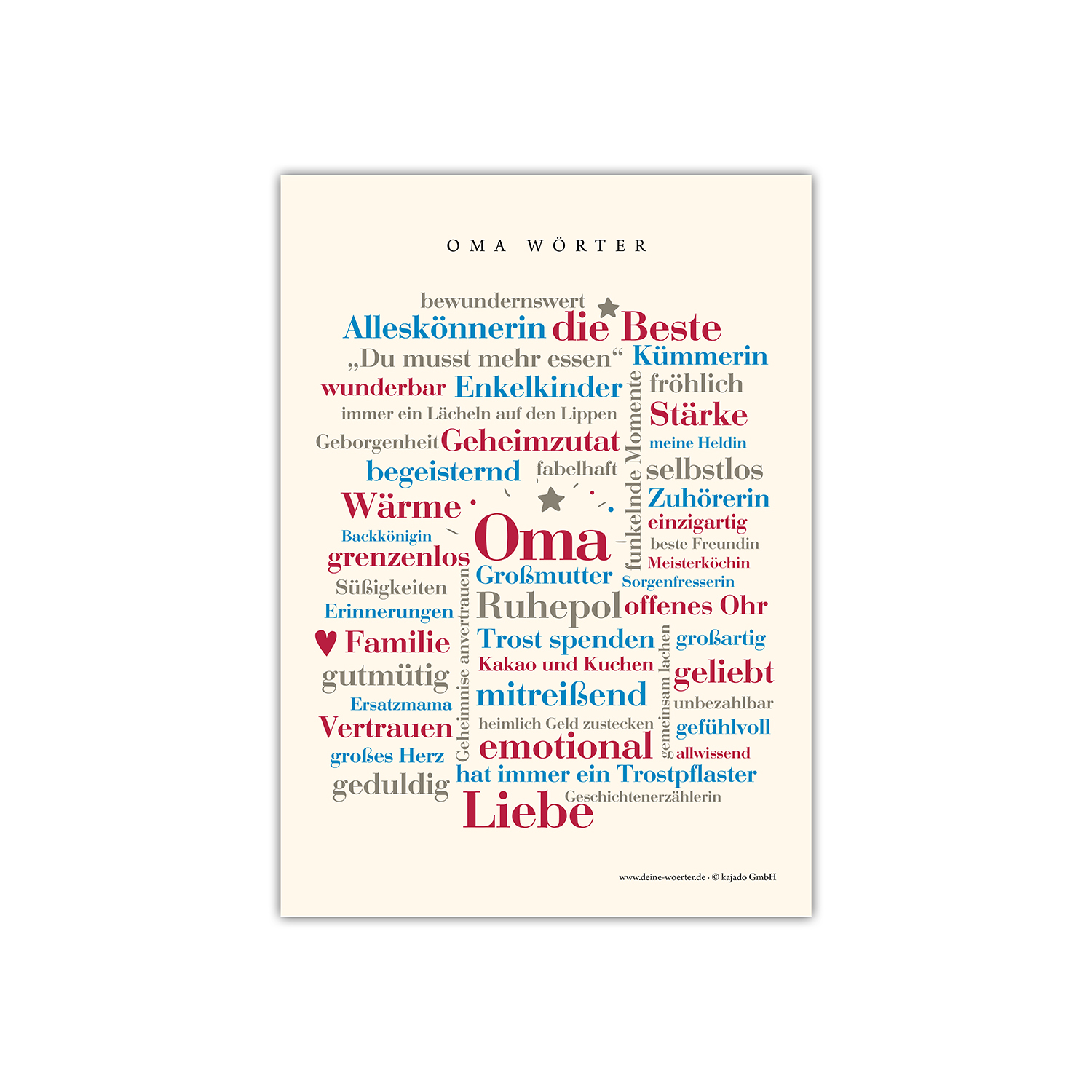 Postkarte Oma Wörter (DIN A6)