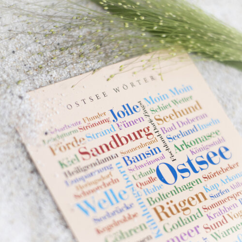 Die Postkarte mit dem Motiv Ostsee Wörter.