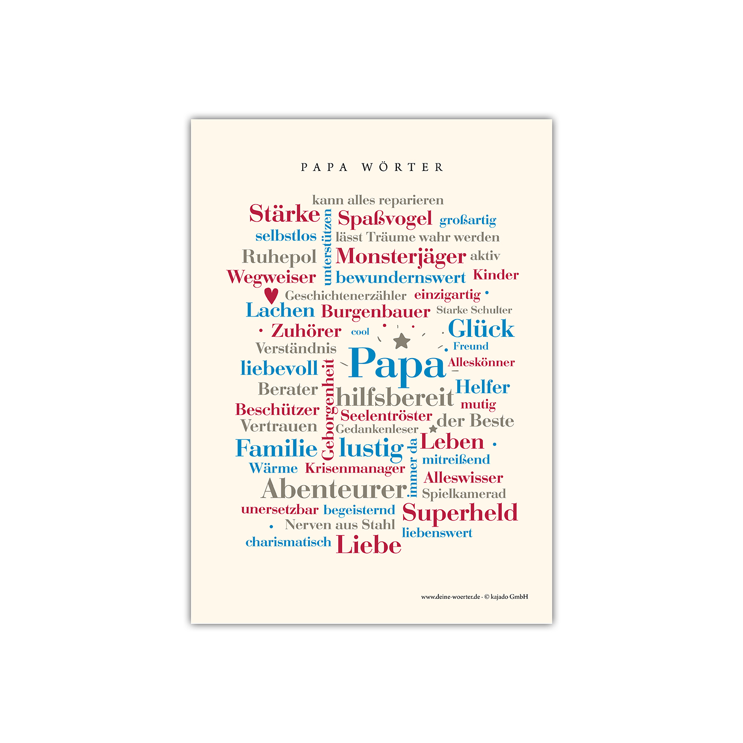 Postkarte Papa Wörter (DIN A6)