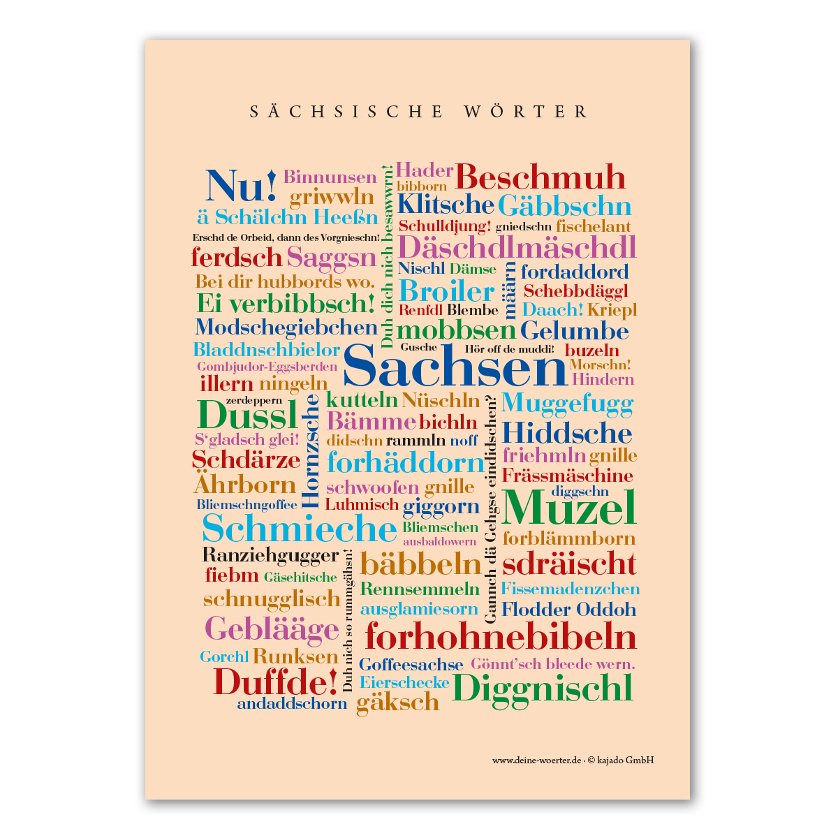 Postkarte Sächsische Wörter (DIN A6)