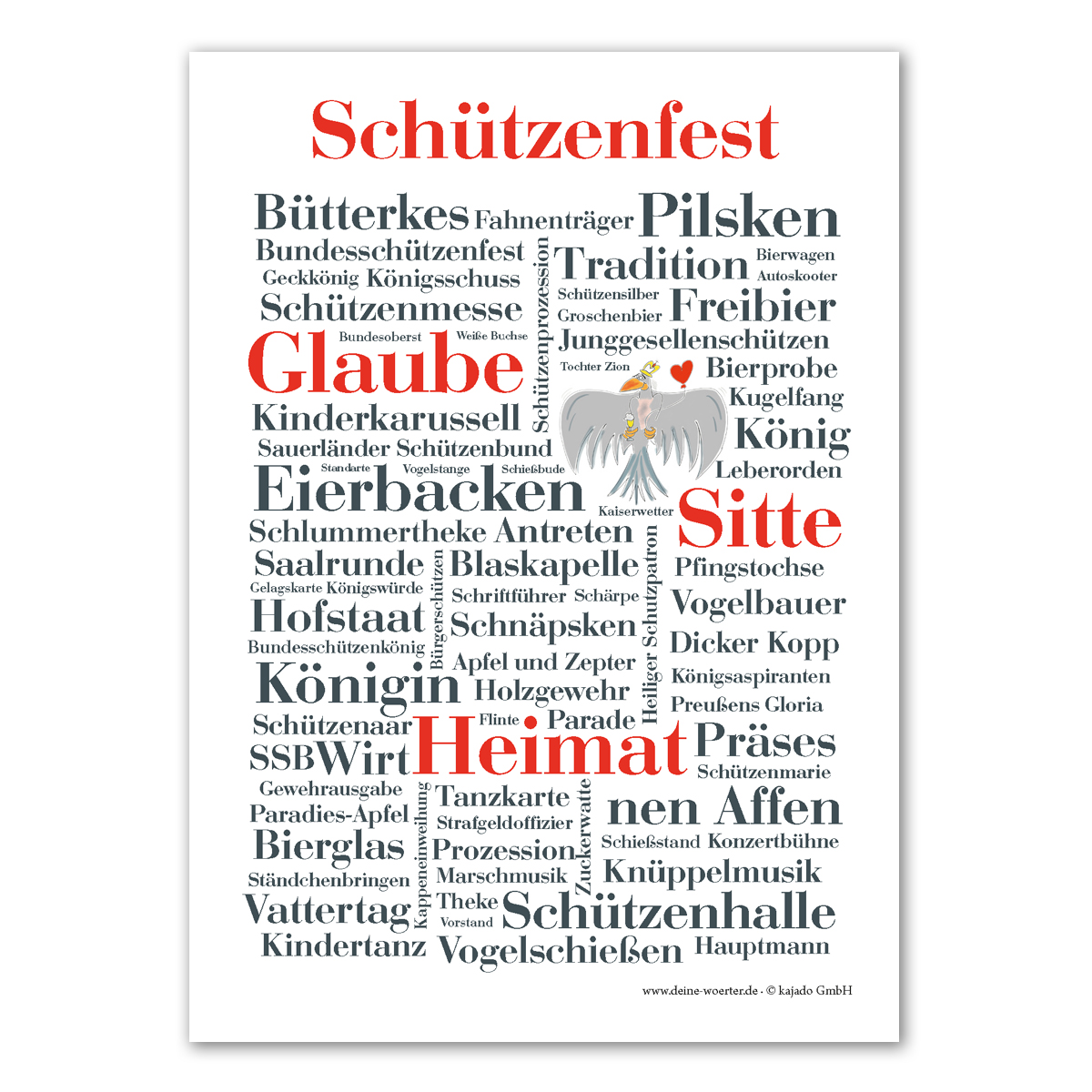 Postkarte Schützenfest Wörter (DIN A6)
