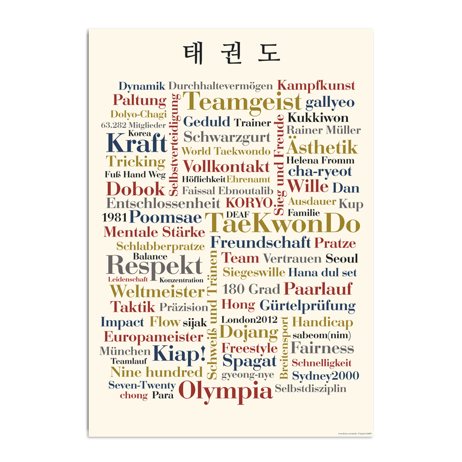 Postkarte Taekwondo Wörter (A6)