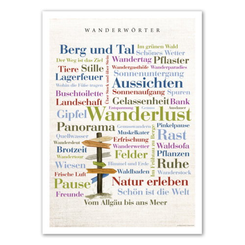 Die Postkarte mit den Wanderwörtern.