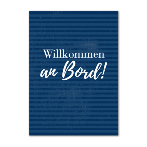 Postkarte mit dem Motiv Willkommen an Bord.